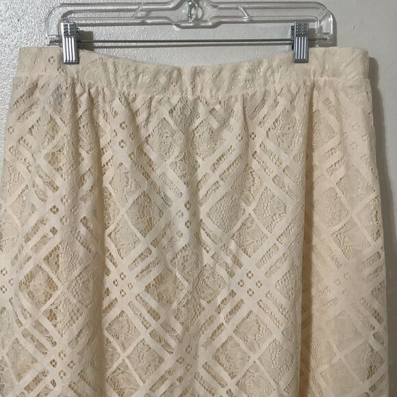 NWT Est. 1946 Cream Lace Cottagecore Western Prairie Button Midi Skirt Large - Picture 6 of 10
